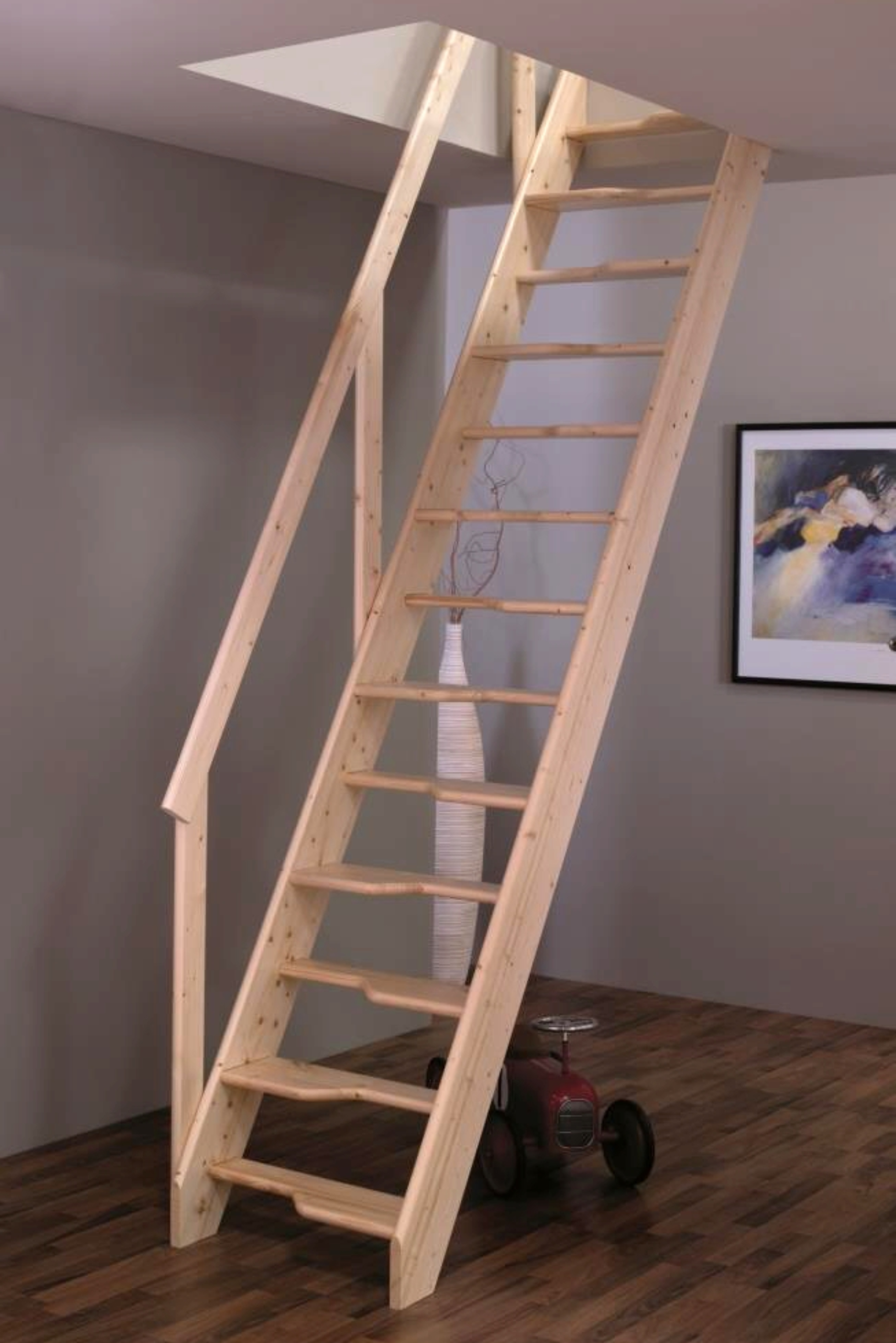 Mlynářské schodiště Egibi Stairs SOFTLINE 280x63 s madlem