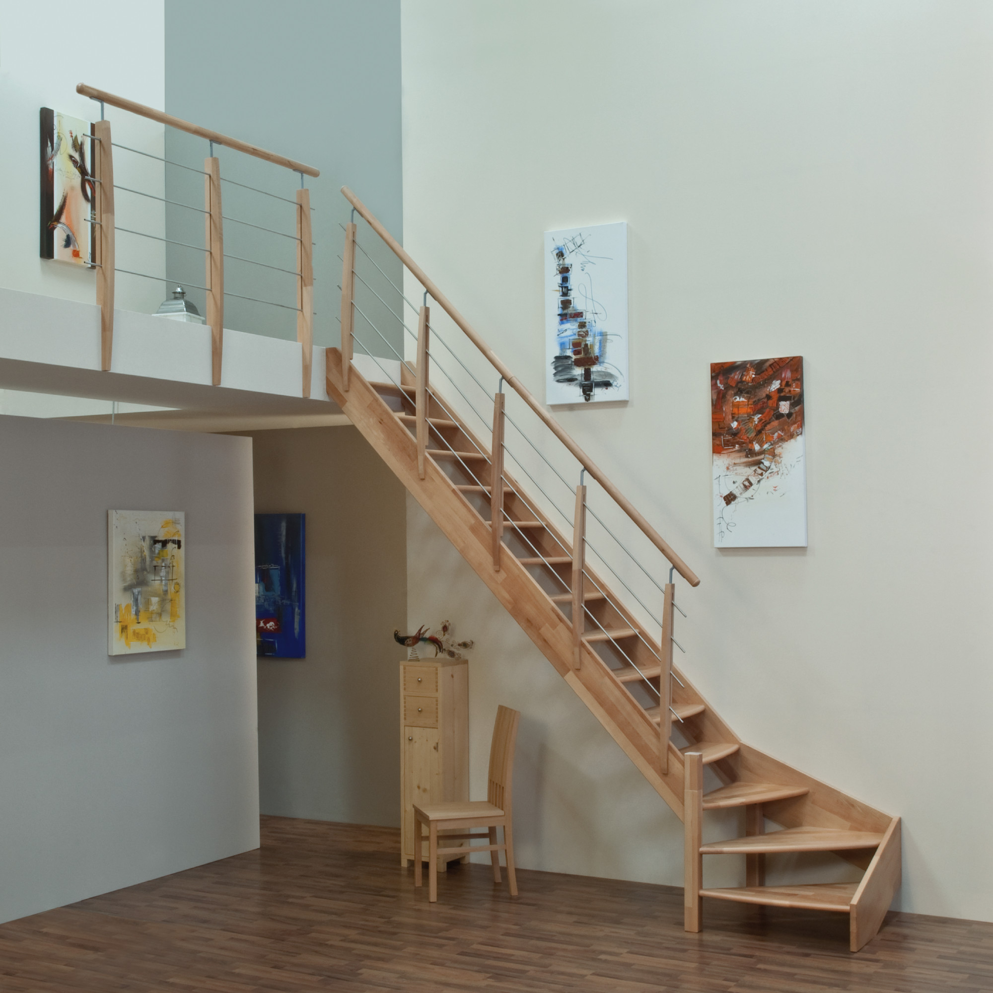 Bukové schodiště CLASSIC přímé 300 cm