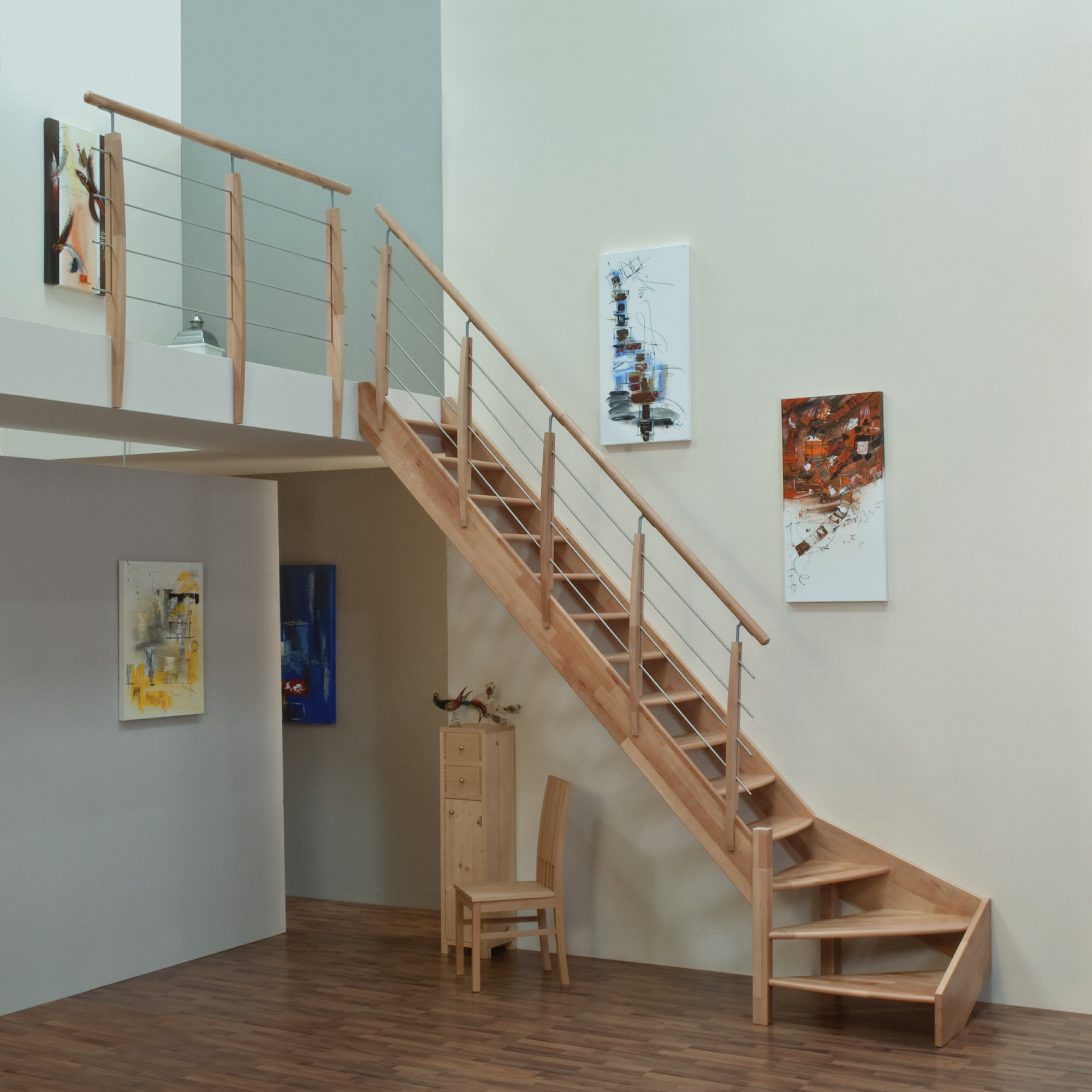 Priame schodisko CLASSIC 300 cm, buk